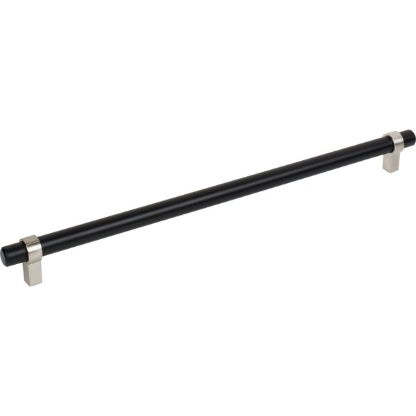 Jeffrey Alexander 319 Mm Center-To-Center Matte Black W/ Satin Nickel Key Grande Cabinet Bar Pull 5319MBSN - main